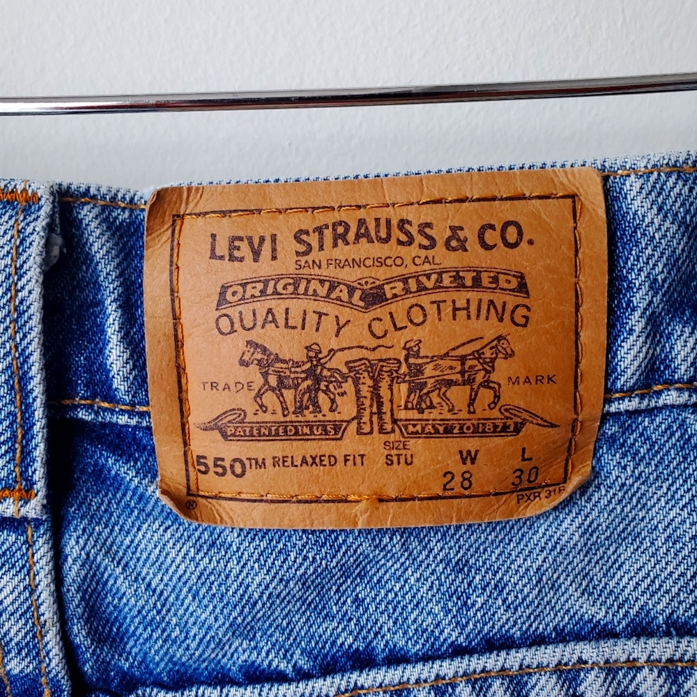 Levi's 550 Jeans Relaxed Fit Student Orange Tag High Waist CUT OFFS!